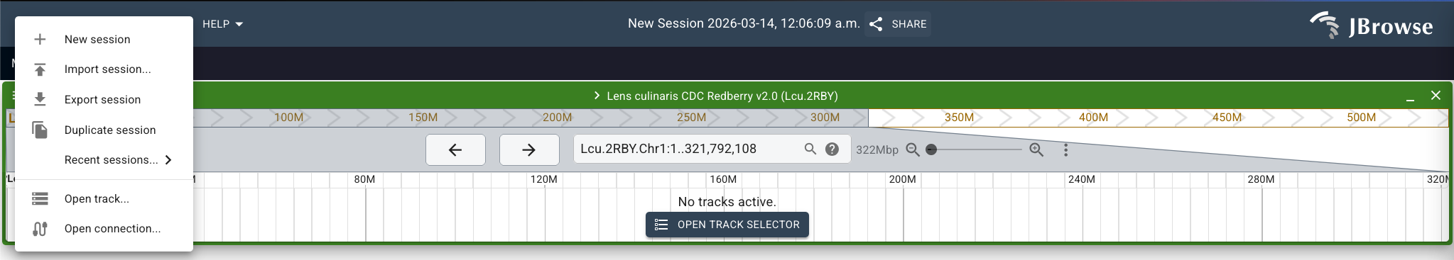 How to navigate to open a custom track in JBrowse